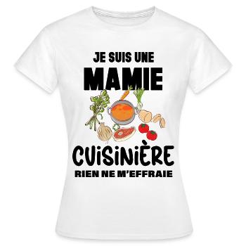 Ma Mamie Cuisinière Cadeau Grand-Mère - T-shirt Femme - blanc - Devant - AI Model Female 172 dark (172cm)