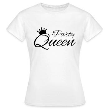 Party Queen - Women's T-Shirt - white - Front - AI Model Female 172 dark (172cm)
