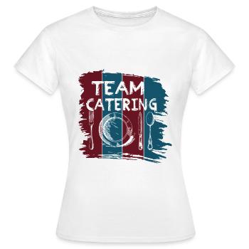 Restauration pour l'équipe - T-shirt Femme - blanc - Devant - AI Model Female 172 dark (172cm)