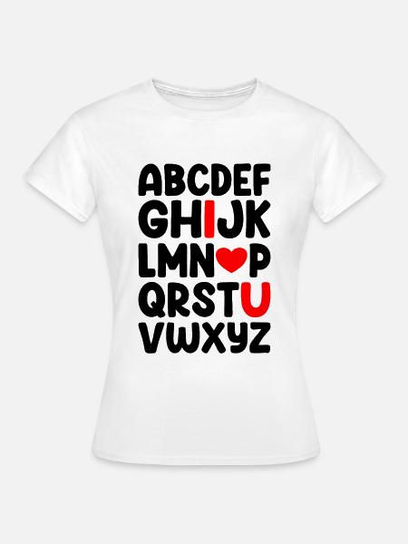 ABC I Love You - Süßes Alphabet - Frauen T-Shirt - Weiß