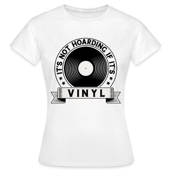 Retro Vinyl Sammlung Schallplatte Plattenspieler - Frauen T-Shirt - Weiß - Vorne - AI Model Female 172 dark (172cm)