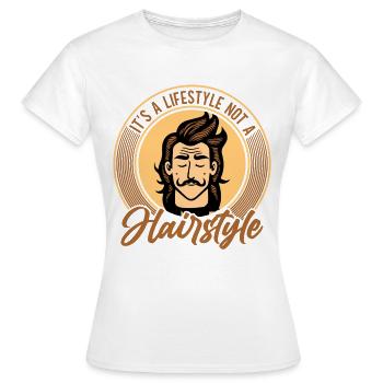 Mullet Hairstyle Vokuhila Hairstyle - Women's T-Shirt - white - Front - AI Model Female 172 dark (172cm)