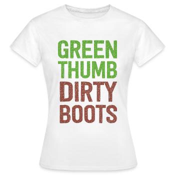 Bottes sales Green Thumb - T-shirt Femme - blanc - Devant - AI Model Female 172 dark (172cm)