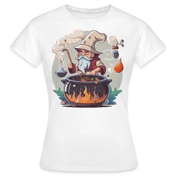 Mystischer Koch - Frauen T-Shirt - Weiß - Vorne - AI Model Female 172 dark (172cm)