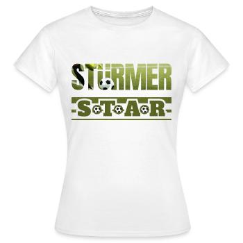 Striker Star Soccer Attacker Soccer Gift - Women's T-Shirt - white - Front - AI Model Female 172 dark (172cm)