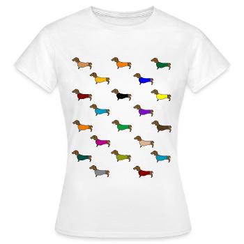 Dachshund pattern - Women's T-Shirt - white - Front - AI Model Female 172 dark (172cm)