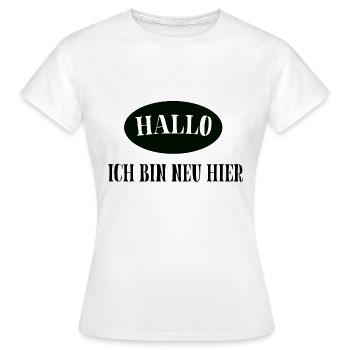 Bonjour je suis nouveau ici - T-shirt Femme - blanc - Devant - AI Model Female 172 dark (172cm)