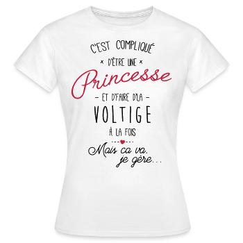 Princesse et Voltige avion - T-shirt Femme - blanc - Devant - AI Model Female 172 dark (172cm)