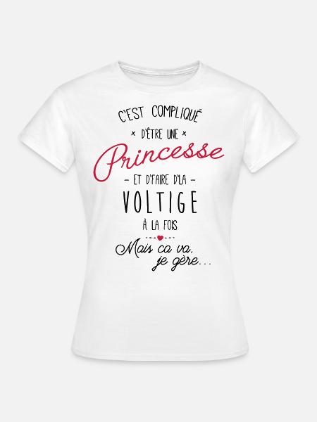 Princesse et Voltige avion - T-shirt Femme - blanc