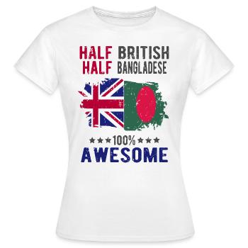 Moitié britannique moitié bangladais - T-shirt Femme - blanc - Devant - AI Model Female 172 dark (172cm)