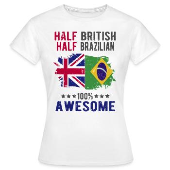 Moitié britannique moitié brésilien - T-shirt Femme - blanc - Devant - AI Model Female 172 dark (172cm)