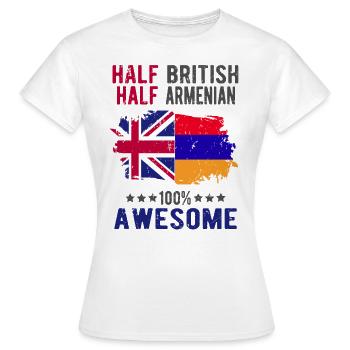 Moitié britannique moitié arménienne - T-shirt Femme - blanc - Devant - AI Model Female 172 dark (172cm)