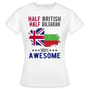 Moitié britannique moitié bulgare - T-shirt Femme - blanc - Devant - AI Model Female 172 dark (172cm)