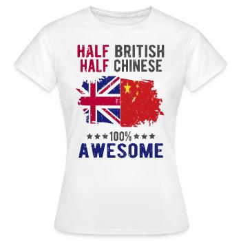 Moitié britannique moitié chinois - T-shirt Femme - blanc - Devant - AI Model Female 172 dark (172cm)