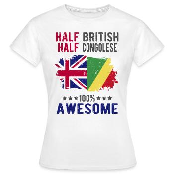 Moitié britannique moitié congolais - T-shirt Femme - blanc - Devant - AI Model Female 172 dark (172cm)