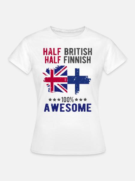 Halb Brite Halb Finne - Frauen T-Shirt - Weiß