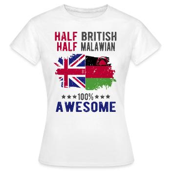 Moitié britannique moitié Malawi - T-shirt Femme - blanc - Devant - AI Model Female 172 dark (172cm)