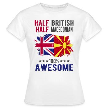Moitié britannique moitié macédonien - T-shirt Femme - blanc - Devant - AI Model Female 172 dark (172cm)