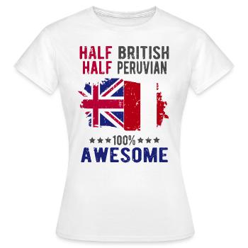 Moitié britannique moitié péruvien - T-shirt Femme - blanc - Devant - AI Model Female 172 dark (172cm)