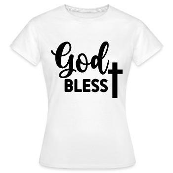 God Bless - Women's T-Shirt - white - Front - AI Model Female 172 dark (172cm)