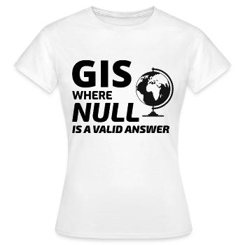 Geospatial Null Value Cartography GIS Humor - Women's T-Shirt - white - Front - AI Model Female 172 dark (172cm)