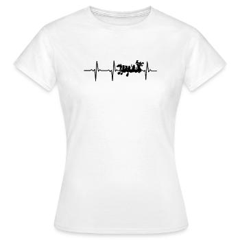Cadeau ECG de battement de coeur de bateau dragon - T-shirt Femme - blanc - Devant - AI Model Female 172 dark (172cm)