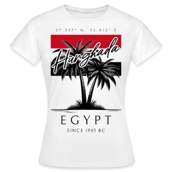 Hurghada Palmen Flagge Reise Souvenir - Frauen T-Shirt - Weiß - Vorne - AI Model Female 172 dark (172cm)