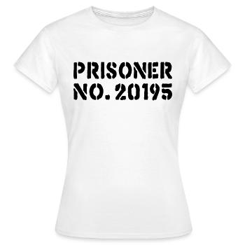 Prisoner No. 20195 - Women's T-Shirt - white - Front - AI Model Female 172 dark (172cm)