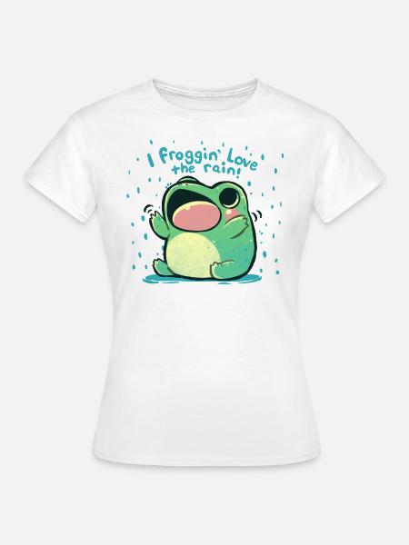 Froggin liebt den Regen - Frauen T-Shirt - Weiß