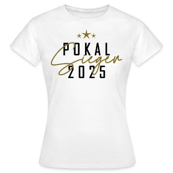 Pokalsieger 2025 - Frauen T-Shirt - Weiß - Vorne - AI Model Female 172 dark (172cm)