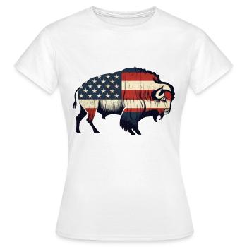Bison - T-shirt Femme - blanc - Devant - AI Model Female 172 dark (172cm)