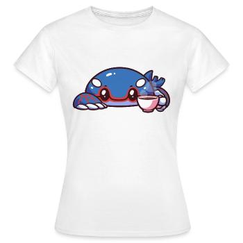 Kyogre buvant du café - T-shirt Femme - blanc - Devant - AI Model Female 172 dark (172cm)