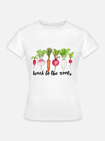 back to the roots zurück zu den Wurzeln Gemüse - Frauen T-Shirt - Weiß