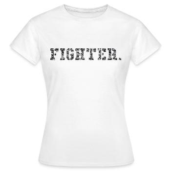 fighter. grau camouflage - Frauen T-Shirt - Weiß - Vorne - AI Model Female 172 dark (172cm)