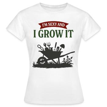 Ich bin sexy und ich lasse es wachsen - Frauen T-Shirt - Weiß - Vorne - AI Model Female 172 dark (172cm)