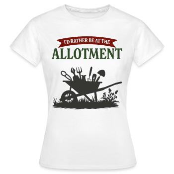 Ich wäre lieber im Schrebergarten - Frauen T-Shirt - Weiß - Vorne - AI Model Female 172 dark (172cm)
