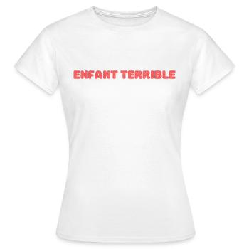 Enfant Terrible - inscription rouge - T-shirt Femme - blanc - Devant - AI Model Female 172 dark (172cm)
