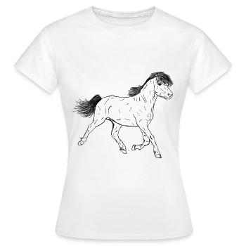 Poulain de cheval - T-shirt Femme - blanc - Devant - AI Model Female 172 dark (172cm)