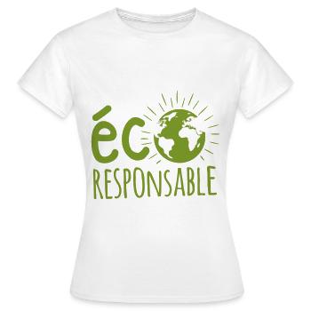 éco-responsable, protection de l'environnement - T-shirt Femme - blanc - Devant - AI Model Female 172 dark (172cm)