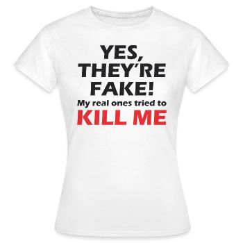Brust Brustkrebs Sieg Brüste Frauen Frau Silikon - Frauen T-Shirt - Weiß - Vorne - AI Model Female 172 dark (172cm)