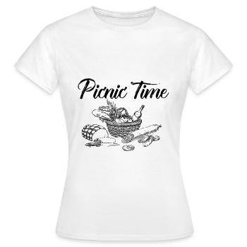 Picknick Zeit Shirt Sommer Natur Reisen - Frauen T-Shirt - Weiß - Vorne - AI Model Female 172 dark (172cm)
