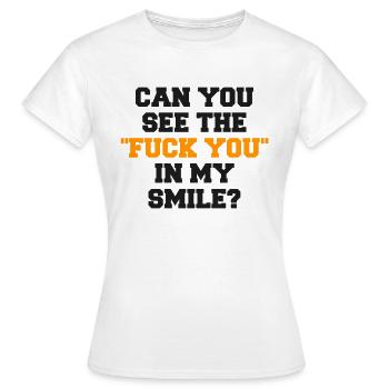 Fuck you - Women's T-Shirt - white - Front - AI Model Female 172 dark (172cm)