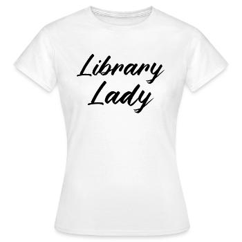 LIBRARY: Library Lady - Women's T-Shirt - white - Front - AI Model Female 172 dark (172cm)