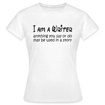 Writing/Writer : I am a Writer - Frauen T-Shirt - Weiß - Vorne - AI Model Female 172 dark (172cm)