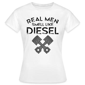 DIESEL MECHANIC /DIESEL TRUCKER smell like Diesel - T-shirt Femme - blanc - Devant - AI Model Female 172 dark (172cm)