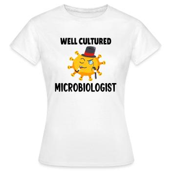 Microbiologist Microbiology Biology teacher Gift - T-shirt Femme - blanc - Devant - AI Model Female 172 dark (172cm)