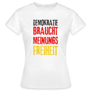 Politik Grundrechte Freiheit wählen Zensur demo - Frauen T-Shirt - Weiß - Vorne - AI Model Female 172 dark (172cm)