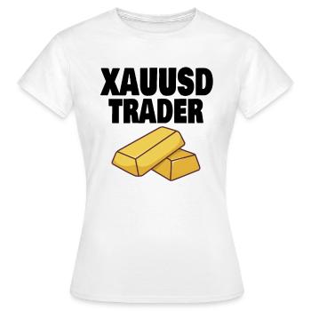 Gold Trader Forex Trader XAUUSD Trader - T-shirt Femme - blanc - Devant - AI Model Female 172 dark (172cm)