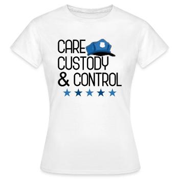 Policier Officier de police Bureau de la police - T-shirt Femme - blanc - Devant - AI Model Female 172 dark (172cm)