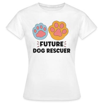 SAUVETAGE DE CHIEN DROITS DES ANIMAUX SAUVETAGE ADOPTION DE CHIENS DE SAUVETAGE - T-shirt Femme - blanc - Devant - AI Model Female 172 dark (172cm)